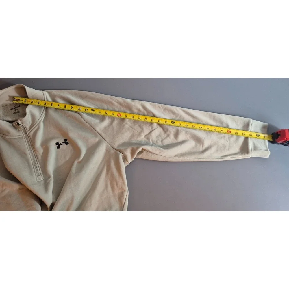 Under Armour Mens ColdGear Quarter Zip Pullover Fleece 4XL Beige